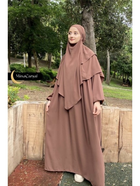 İpek Kumaş Üçlü Takım Elbise Arkası 2 Kat Sufle Seyyar Peçe Takım