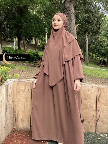 İpek Kumaş Üçlü Takım Elbise Arkası 2 Kat Sufle Seyyar Peçe Takım