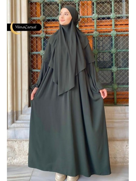 İpek Kumaş Üçlü Takım Elbise Arkası 2 Kat Sufle Seyyar Peçe Takım