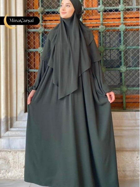 İpek Kumaş Üçlü Takım Elbise Arkası 2 Kat Sufle Seyyar Peçe Takım