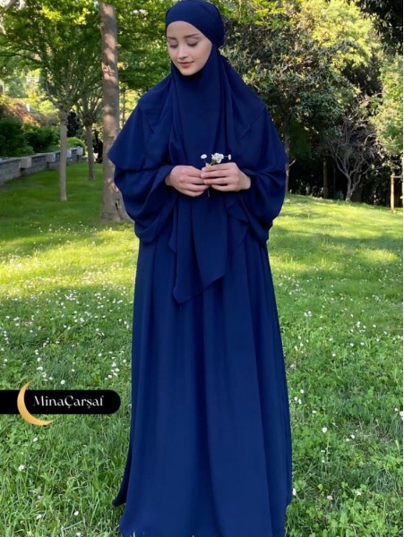 İpek Kumaş Üçlü Takım Elbise Arkası 2 Kat Sufle Seyyar Peçe Takım