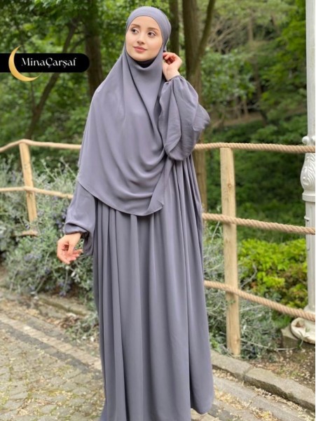 İpek Kumaş Üçlü Takım Elbise Arkası 2 Kat Sufle Seyyar Peçe Takım