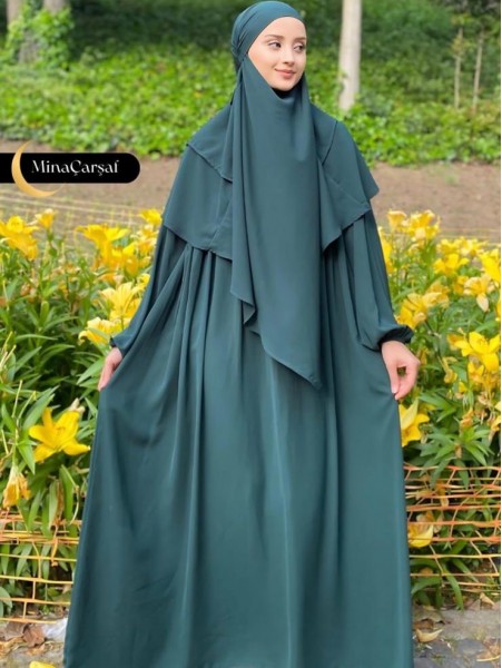 İpek Kumaş Üçlü Takım Elbise Arkası 2 Kat Sufle Seyyar Peçe Takım