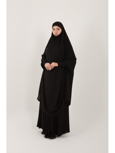 İnce Krep Afgan İkili Takım Etek Kloş